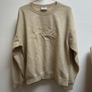 Palo Santo Studios peace on earth sweatshirt cream tan large women’s